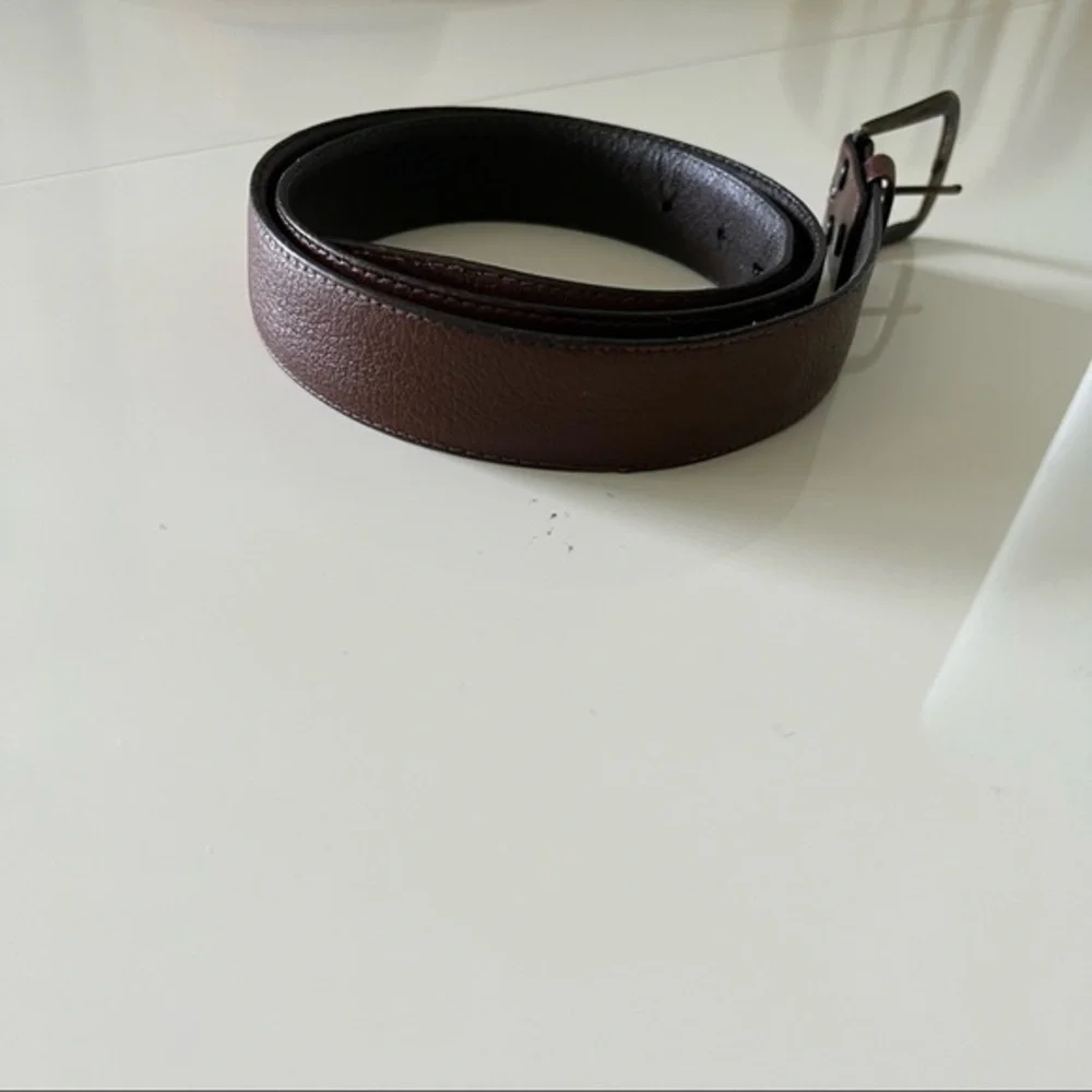 San Remo Brighton Grain Brown Leather Belt With Zip Design Size 34